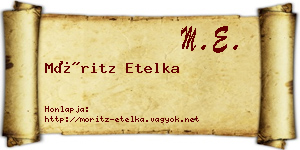 Móritz Etelka névjegykártya