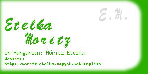 etelka moritz business card